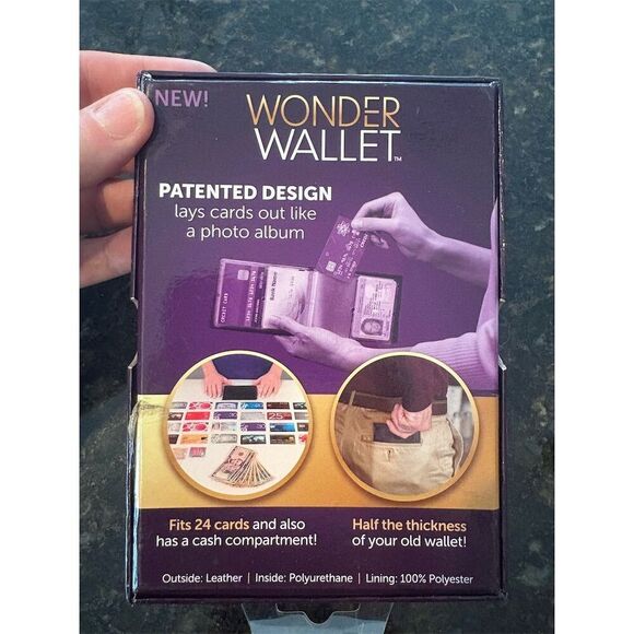 *3/$15 Wonder Wallet Women's Black Leather RFID Blocking Wallet - Picture 5 of 6